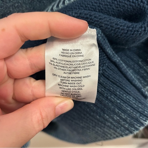 NWT Jones NY Mock Neck Sweater 3X indigo wash blue plus size - Picture 9 of 11